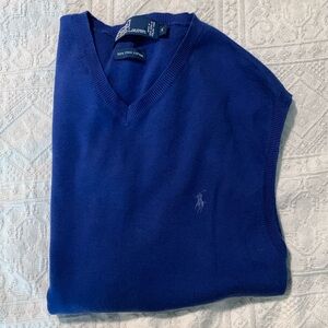 Blue smooth sweater vest Polo Medium